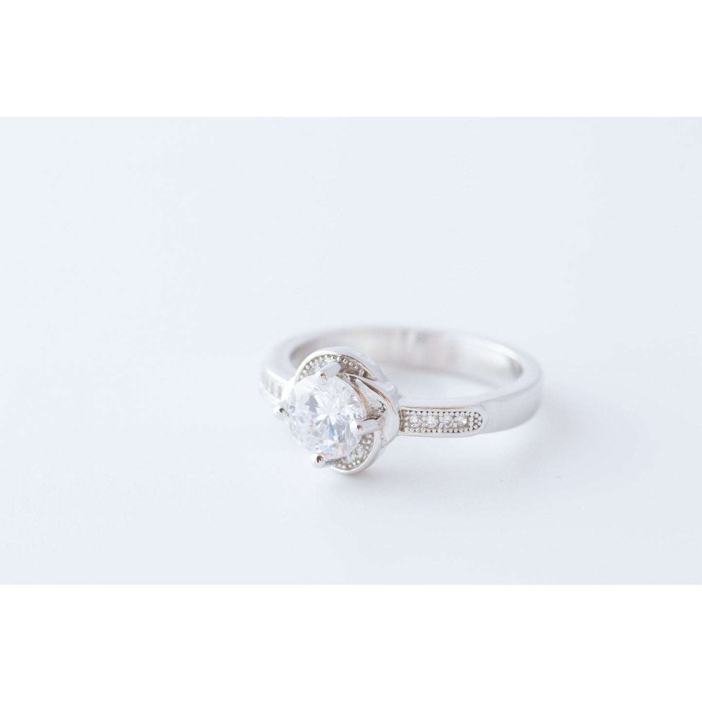 White CZ Sterling Silver Ring