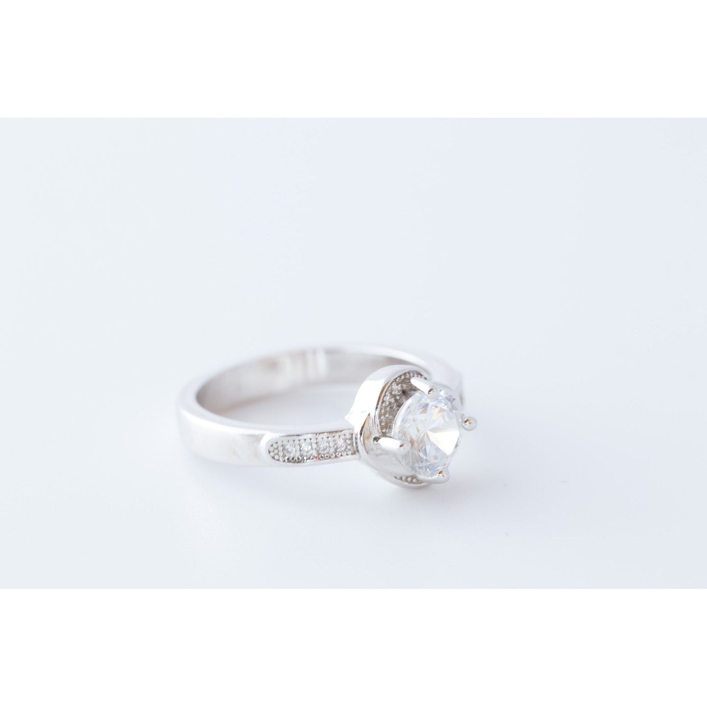 White CZ Sterling Silver Ring