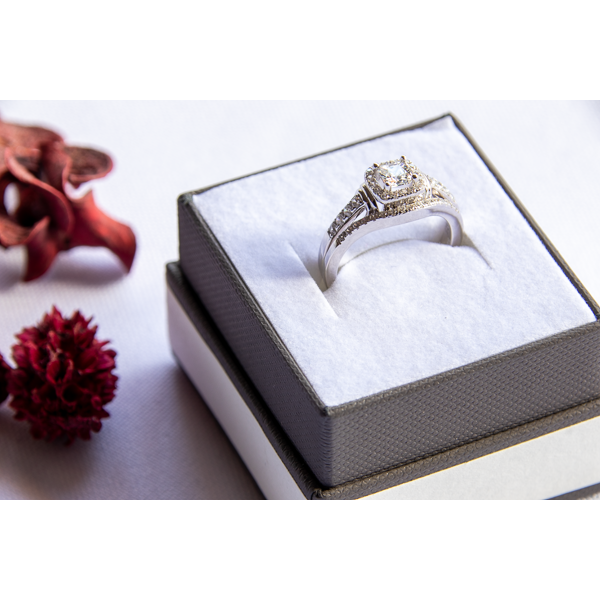 Square CZ Wedding Set