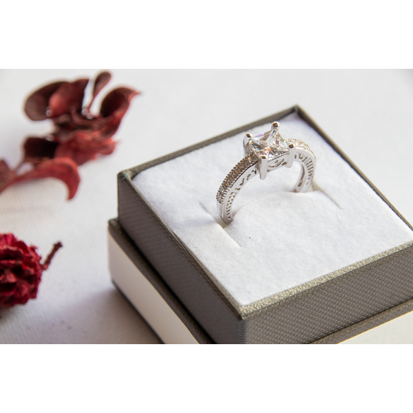 Fancy CZ Sterling Silver Ring