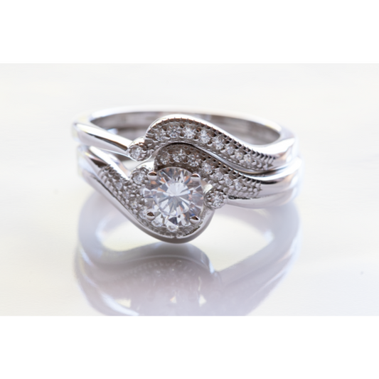 Angel CZ Wedding Set