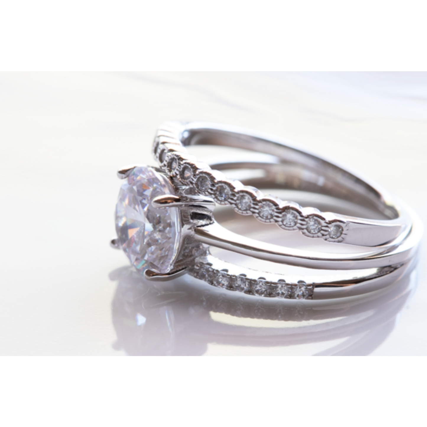 Dainty CZ Wedding Set