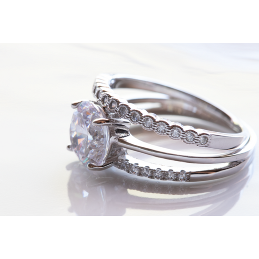 Dainty CZ Wedding Set