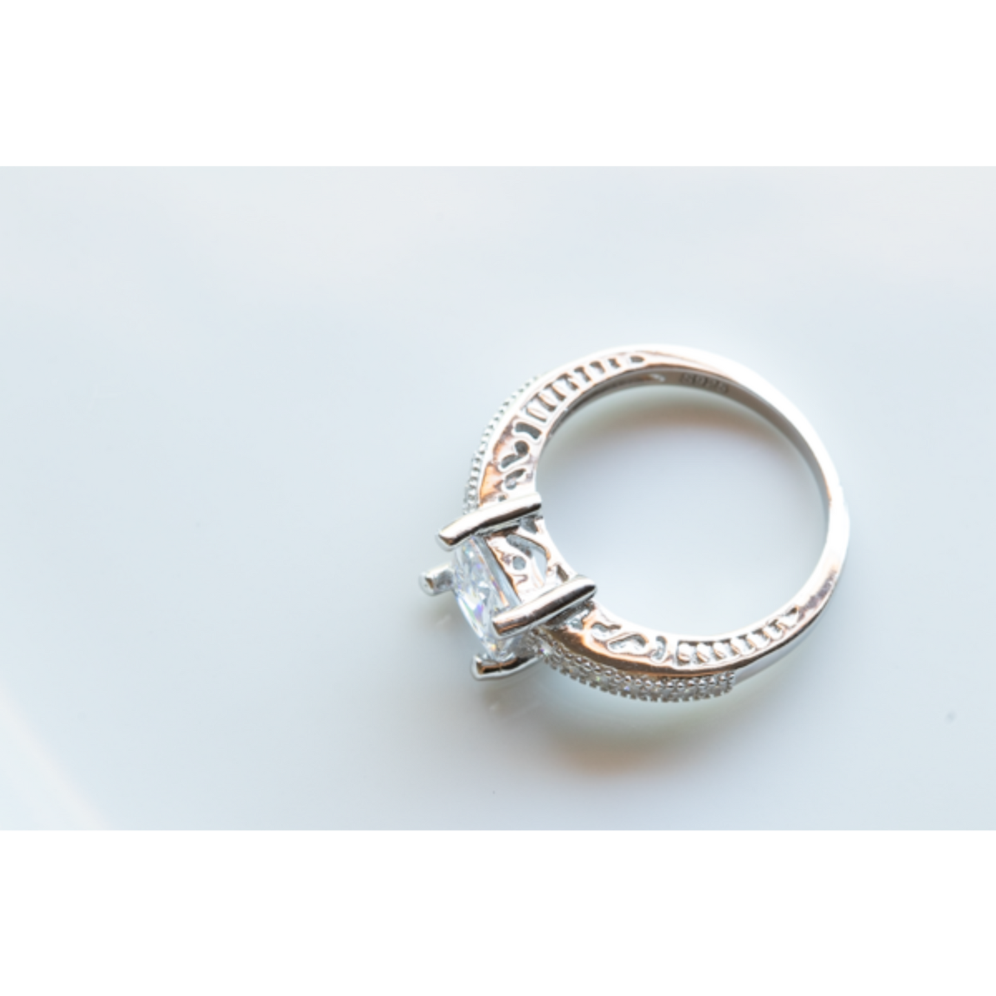 Fancy CZ Sterling Silver Ring