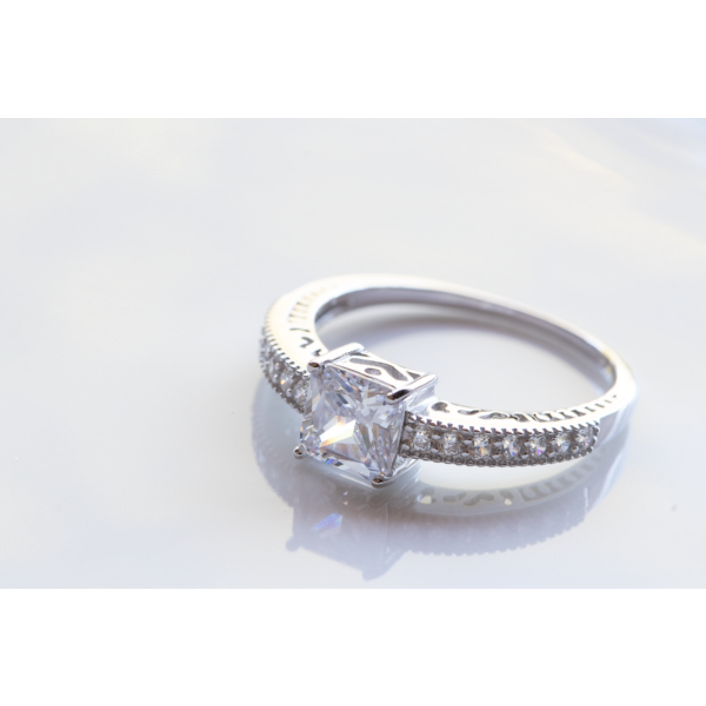 Fancy CZ Sterling Silver Ring