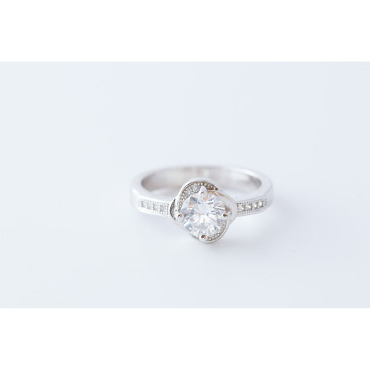 White CZ Sterling Silver Ring